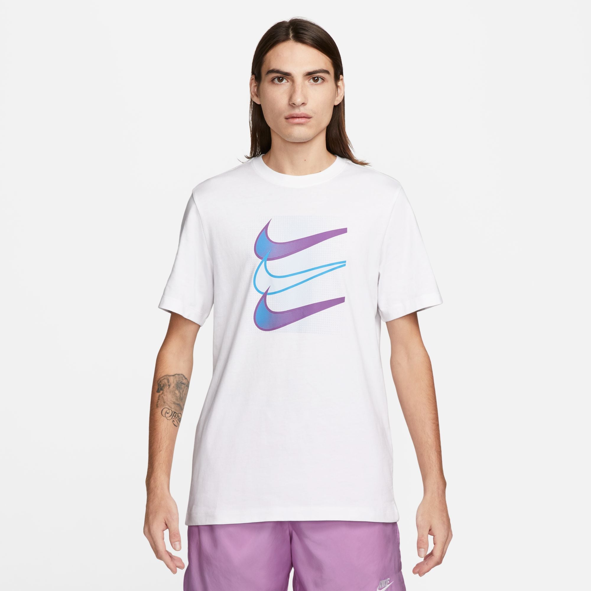 Camiseta Nike Sportswear - Blanc/Bleu/Rose