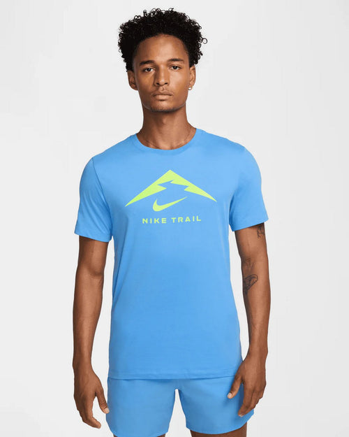 T-shirt Nike Running Trail - Bleu/Vert - Footkorner