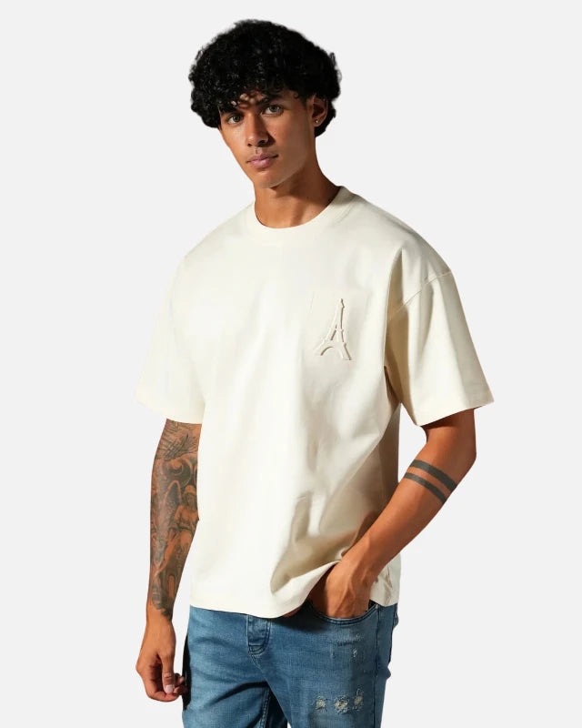 FootkornerCamiseta oversize para hombre - Beige
