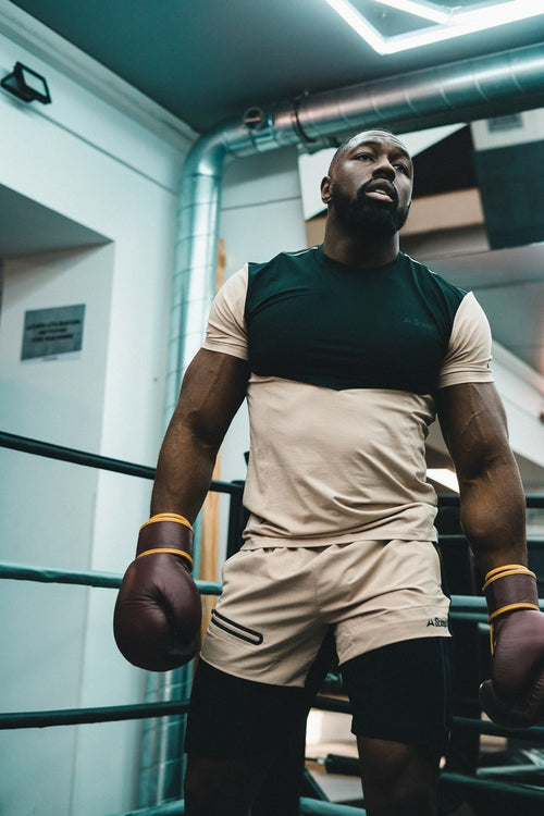 T-shirt Scampia Scalare - Beige/Nero - Footkorner