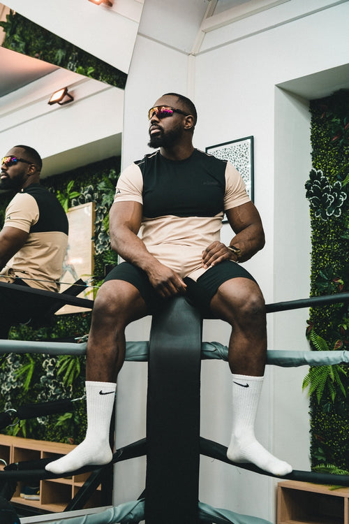 T-shirt Scampia Scalare - Beige/Nero - Footkorner