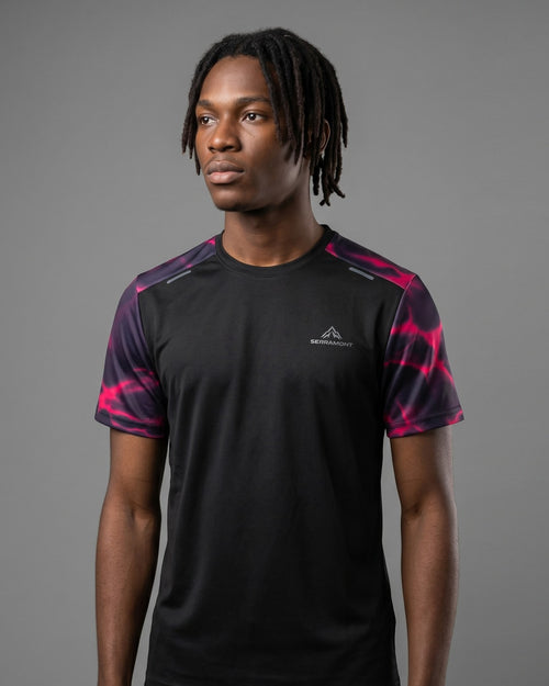 T-shirt Serramont Wave - Noir/Rose - Footkorner