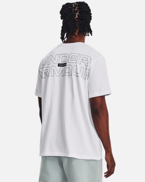 T-shirt Under Armour Outline - Blanc/Noir - Footkorner
