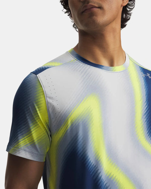 Camiseta Under Armour Velociti Pro - Blanco/Amarillo/Azul - Footkorner