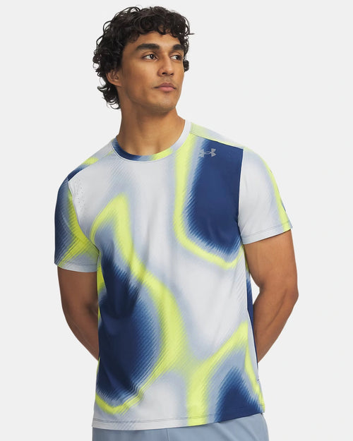 Camiseta Under Armour Velociti Pro - Blanco/Amarillo/Azul - Footkorner