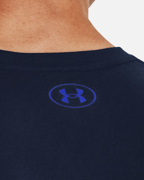 T-shirt Under Armour Wordmark - Bleu - Footkorner