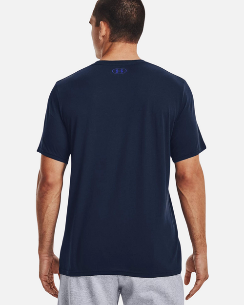 T-shirt Under Armour Wordmark - Bleu - Footkorner