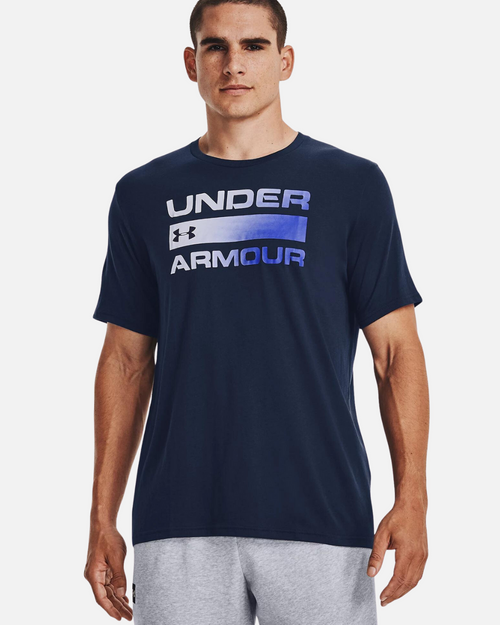 T-shirt Under Armour Wordmark - Bleu - Footkorner