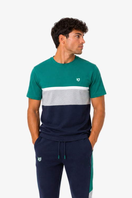 T-shirt FK Sicarios V - blu navy/verde/grigio - Footkorner