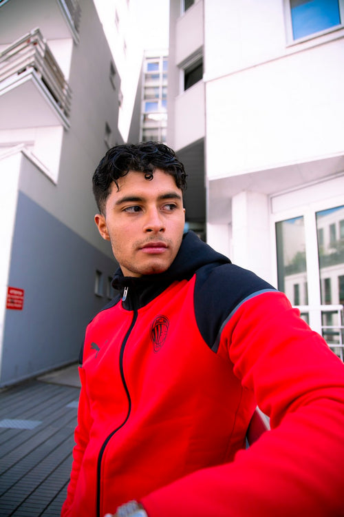 Veste à capuche Casuals Milan AC - Noir/Rouge - Footkorner