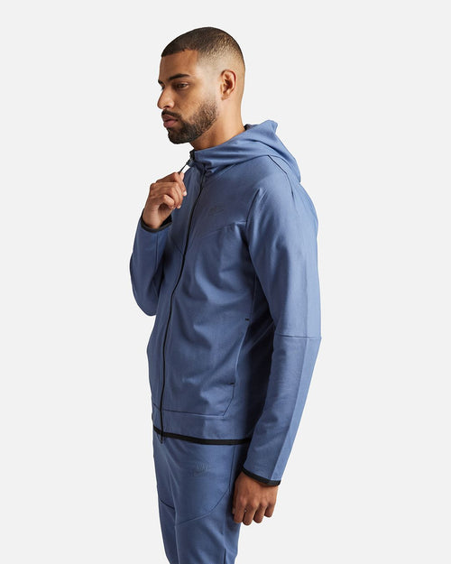 Giacca leggera con cappuccio Nike Tech Fleece - Blu/Nero - Footkorner