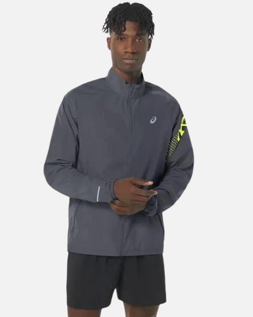 Chaqueta cortavientos Asics Running Icon - Gris/Amarillo - Footkorner