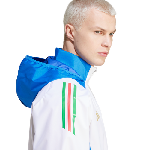 Italian Windbreaker Jacket - White/Blue - Footkorner