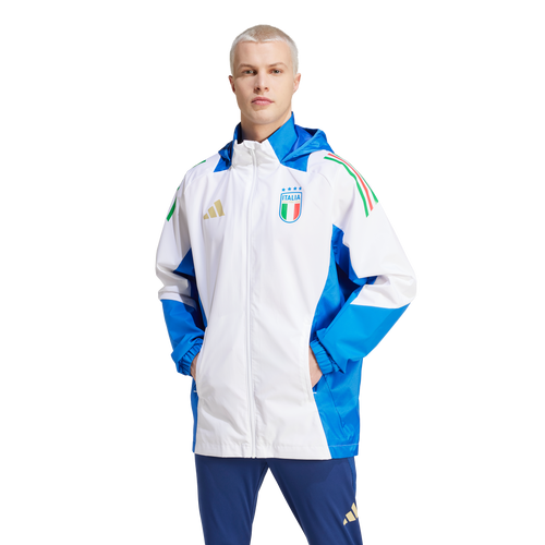 Italian Windbreaker Jacket - White/Blue - Footkorner