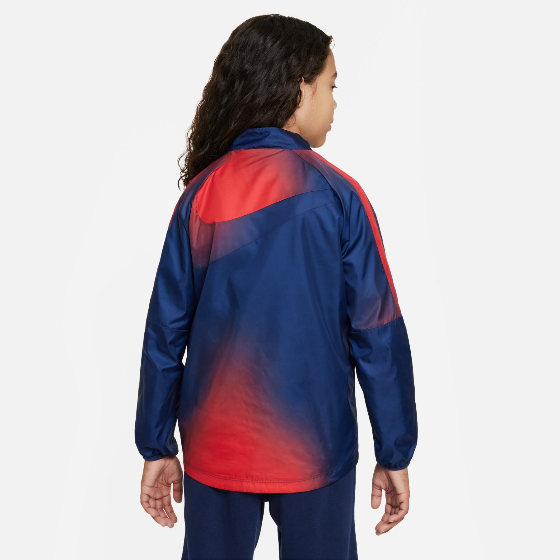 PSG 2023/2024 Junior Windbreaker Jacket - Blue/Red