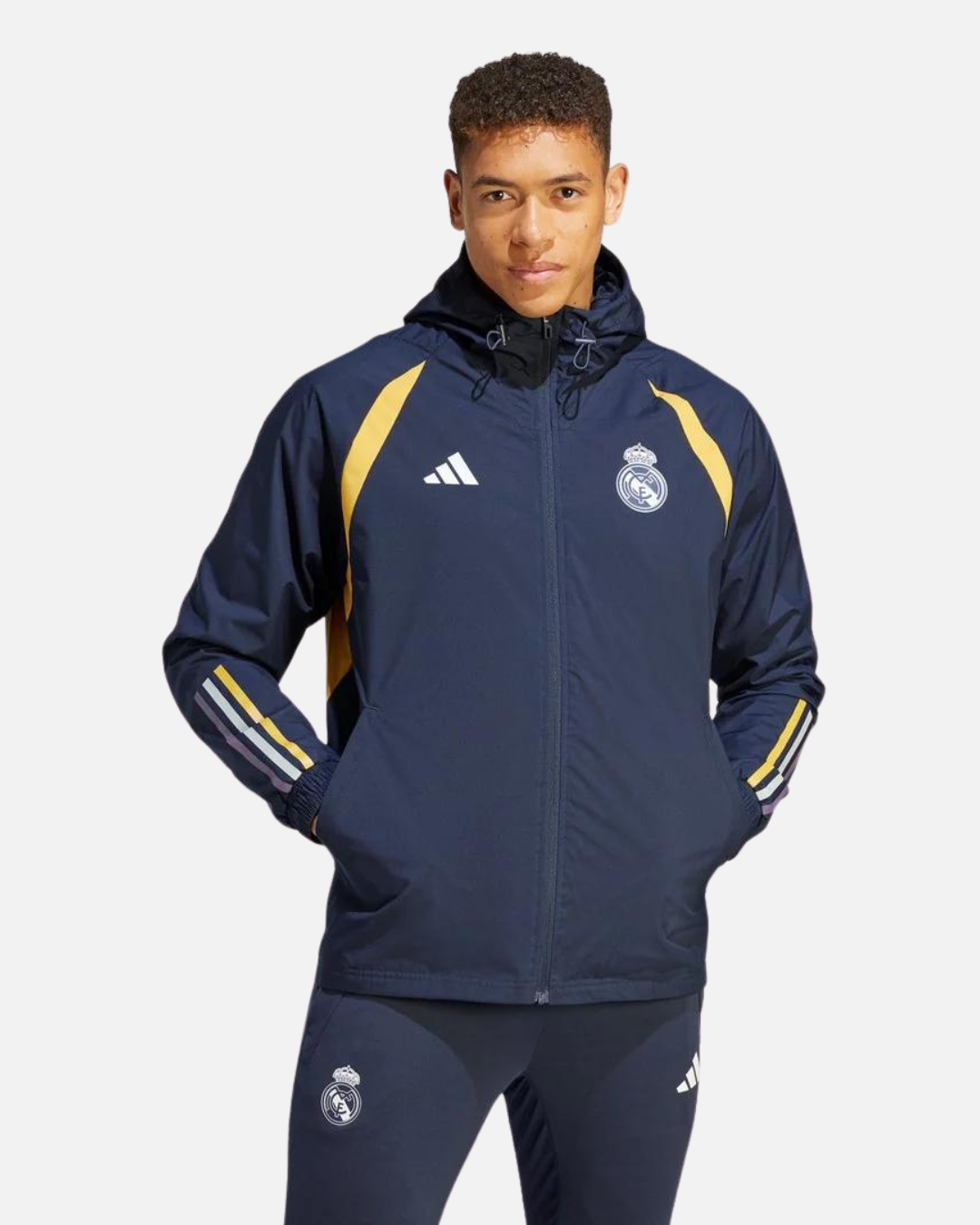 Veste Coupe-Vent Real Madrid 2023/2024 -Bleu/Jaune/Blanc