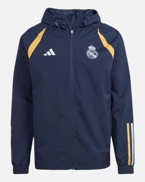 Giacca a vento Real Madrid 2023/2024 - Blu/Giallo/Bianco - Footkorner