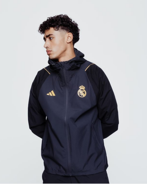 Real Madrid Windjacke 2023/2024 – Grau/Schwarz/Gold - Footkorner