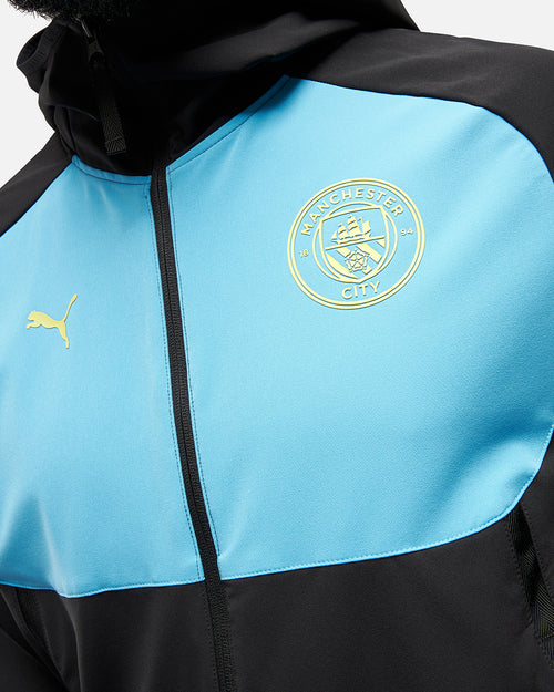 Veste de survêtement Manchester City Pumatech - Noir/Bleu - Footkorner