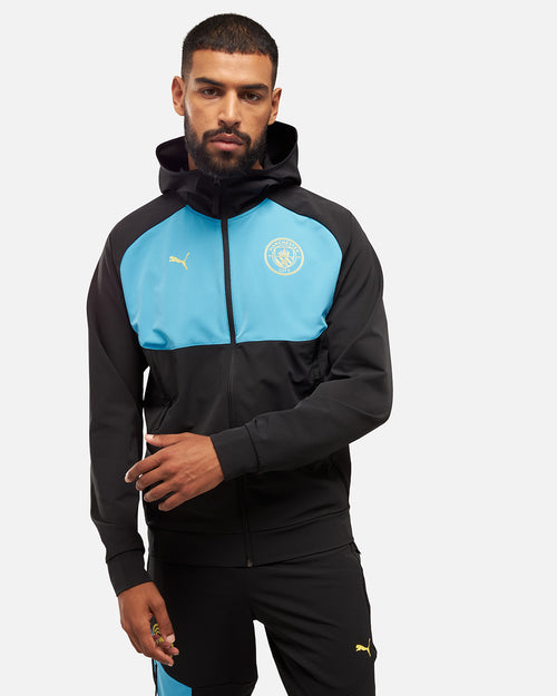 Veste de survêtement Manchester City Pumatech - Noir/Bleu - Footkorner