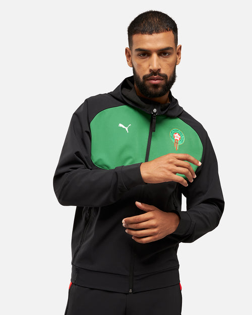 Veste de survêtement Maroc Pumatech 2024/2025 - Noir/Vert - Footkorner
