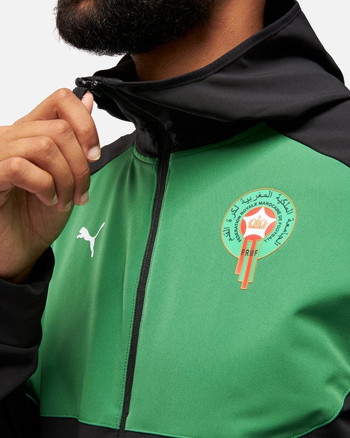 Veste de survêtement Maroc Pumatech 2024/2025 - Noir/Vert - Footkorner