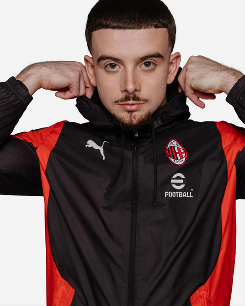 Veste de survêtement Milan AC - Noir/Rouge - Footkorner