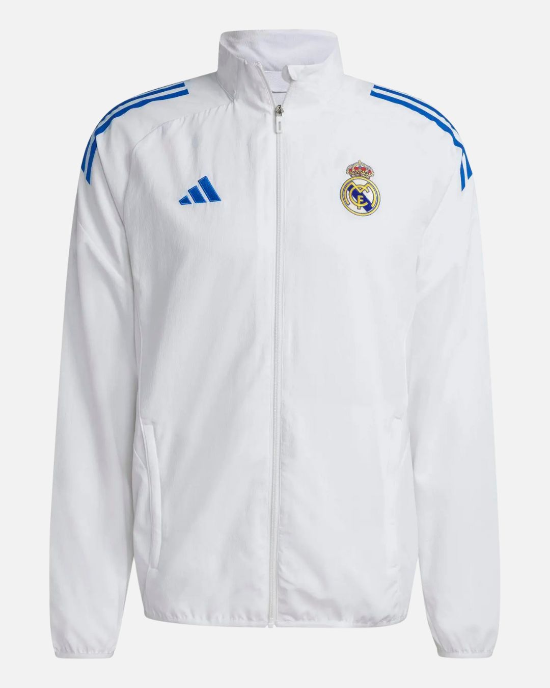 FootkornerVeste de survêtement Prematch Real Madrid EU 2025/2026 - Blanc/Bleu