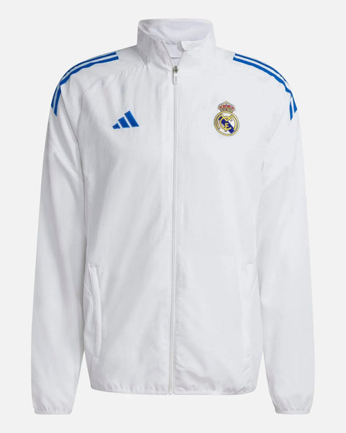 Veste de survêtement Prematch Real Madrid EU 2025/2026 - Blanc/Bleu - Footkorner