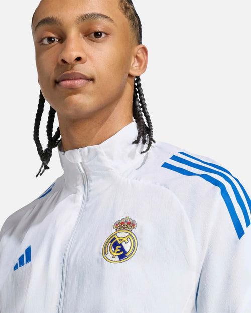 Veste de survêtement Prematch Real Madrid EU 2025/2026 - Blanc/Bleu - Footkorner