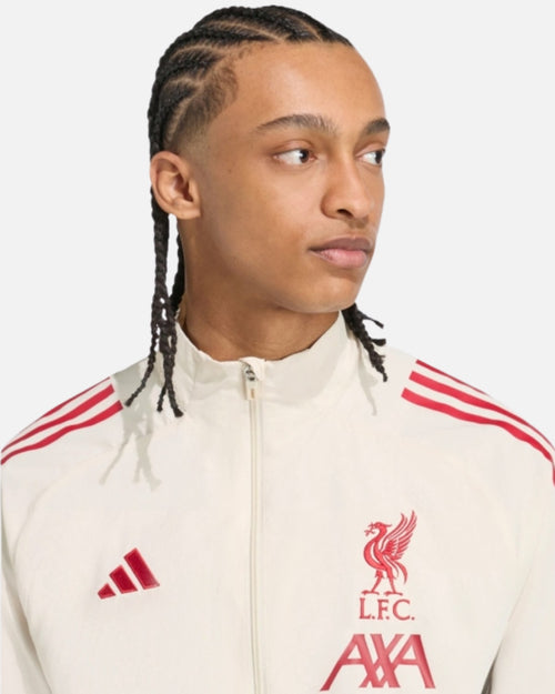 Veste de survêtement Adidas Liverpool 2025/2026 - Blanc/Rouge - Footkorner