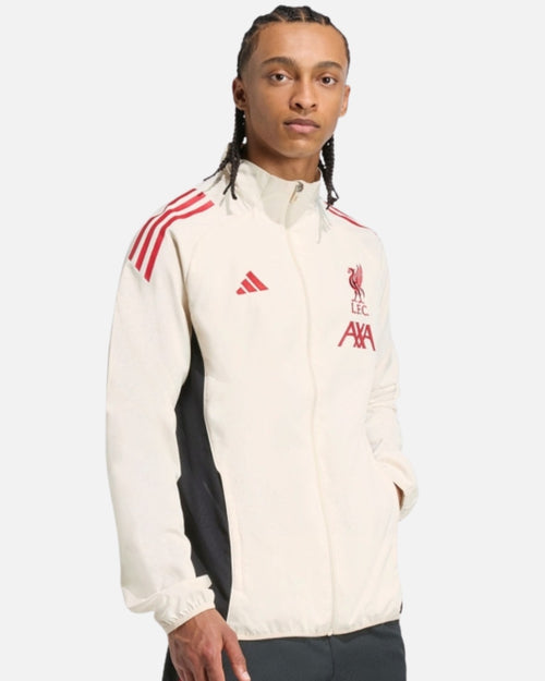 Veste de survêtement Adidas Liverpool 2025/2026 - Blanc/Rouge - Footkorner