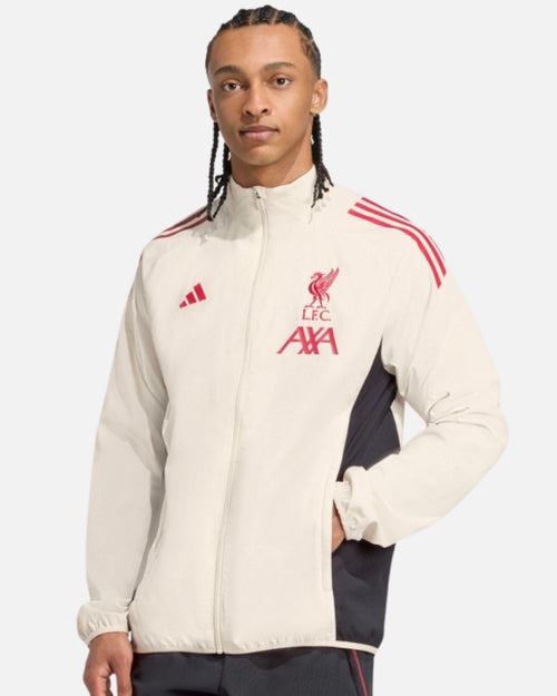 Veste de survêtement Adidas Liverpool 2025/2026 - Blanc/Rouge - Footkorner