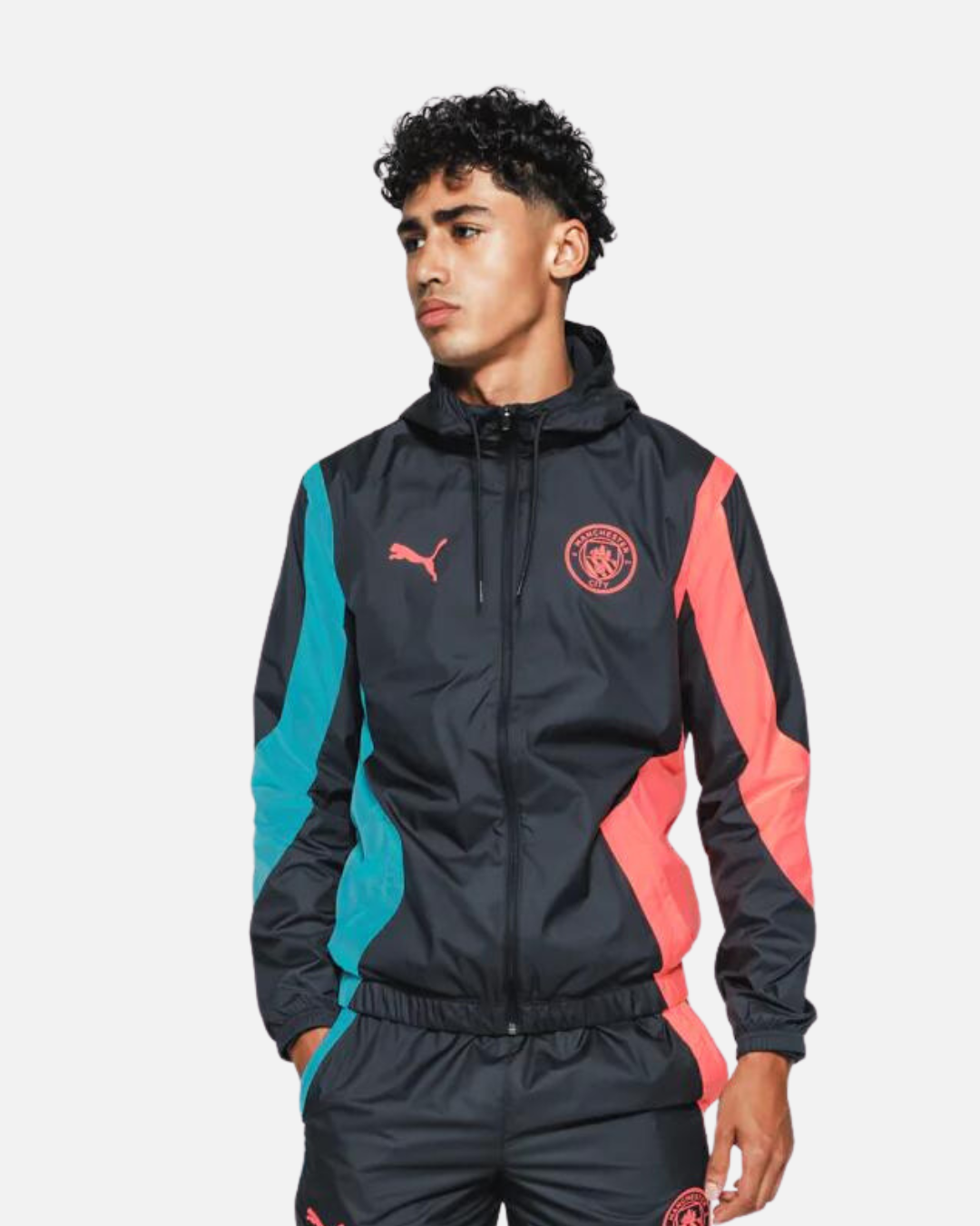 Veste de survêtement Manchester City 2023/2024 - Noir/Bleu/Rose