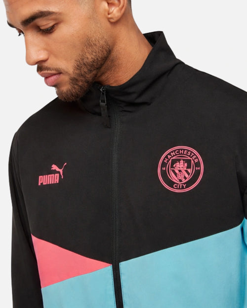 Manchester City 2024 Training Jacket - Black/Blue/Pink - Footkorner