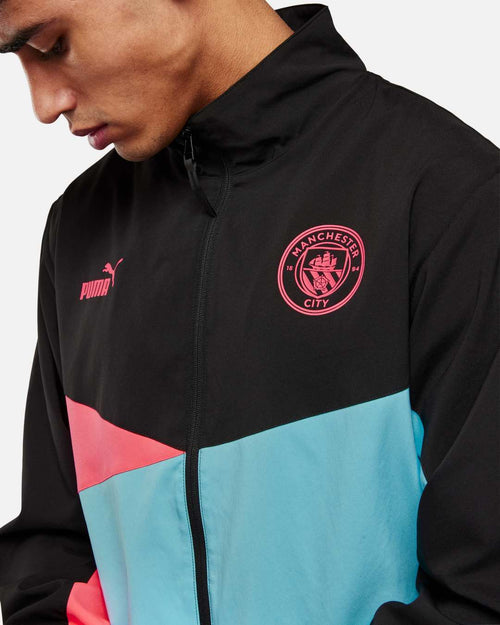 Chaqueta de entrenamiento Manchester City 2024 - Negro/Azul/Rosa - Footkorner