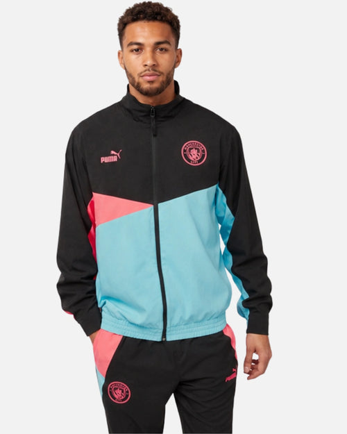 Manchester City 2024 Training Jacket - Black/Blue/Pink - Footkorner