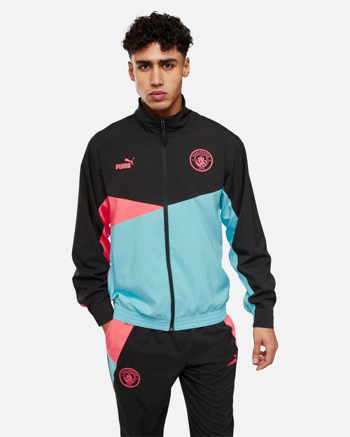 Chaqueta de entrenamiento Manchester City 2024 - Negro/Azul/Rosa - Footkorner