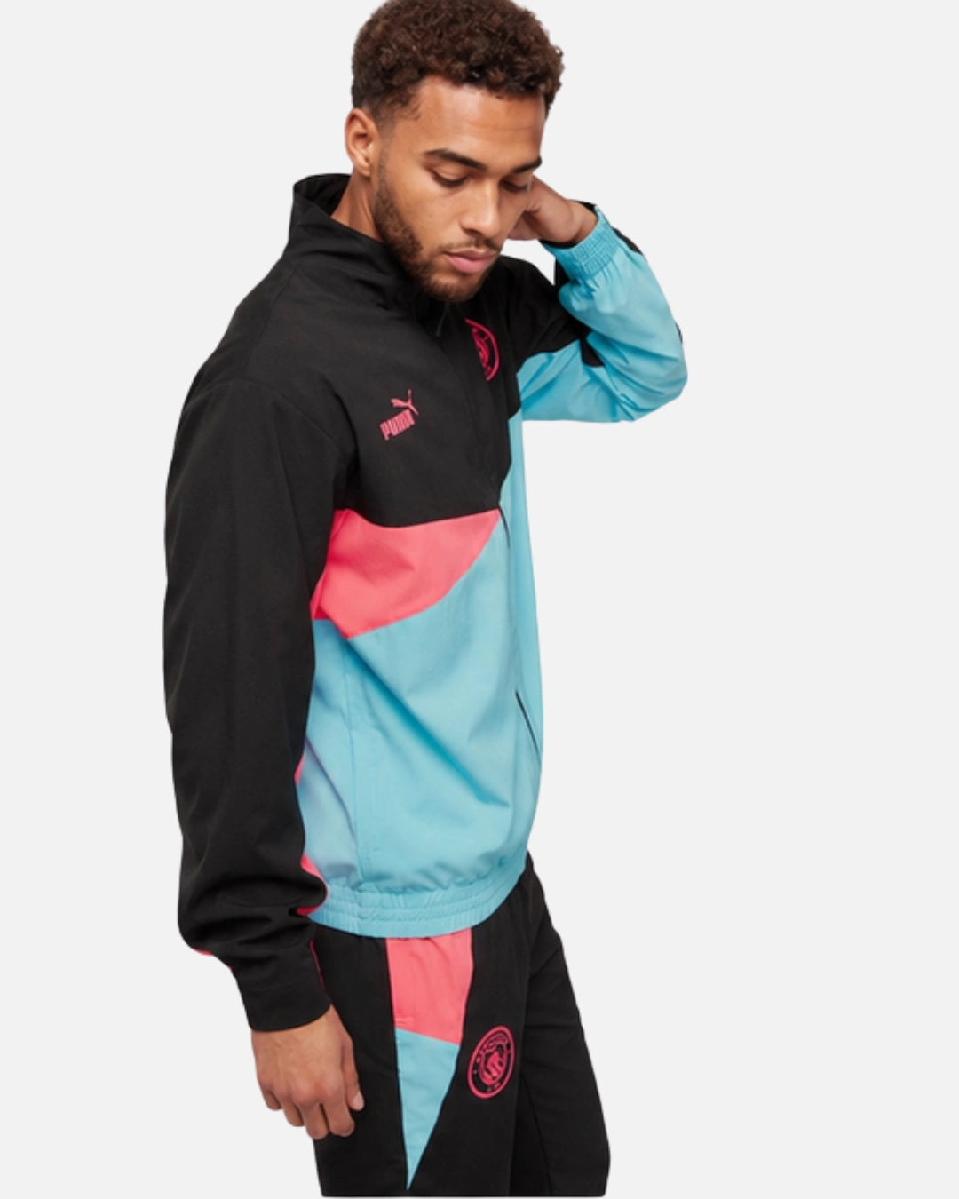 FootkornerManchester City 2024 Training Jacket - Black/Blue/Pink