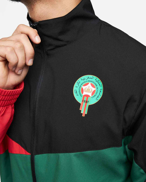 Chaqueta de chándal Marruecos 2024 - Negro/Rojo/Verde - Footkorner