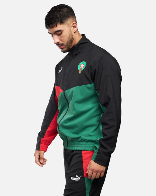 Chaqueta de chándal Marruecos 2024 - Negro/Rojo/Verde - Footkorner