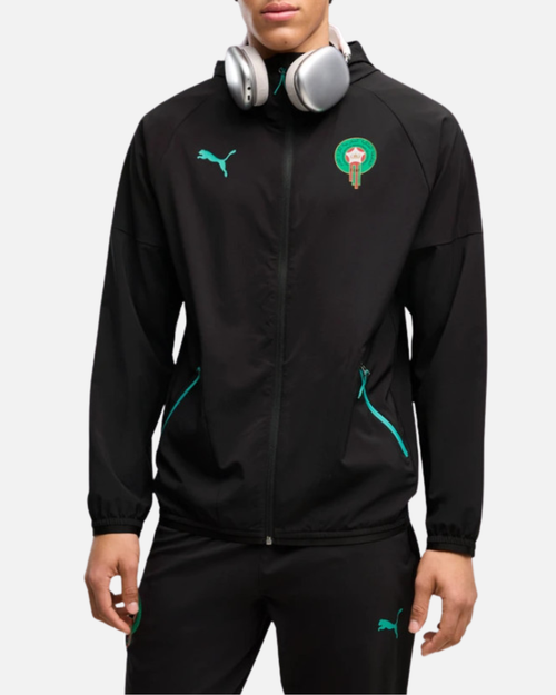 Veste de survêtement Maroc PowerTrain Woven - Noir/Vert - Footkorner