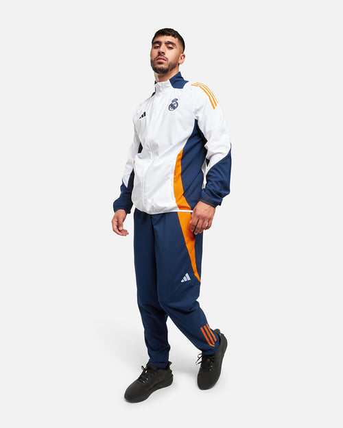 Veste de survêtement Real Madrid 2024/2025 - Blanc/Bleu/Jaune - Footkorner