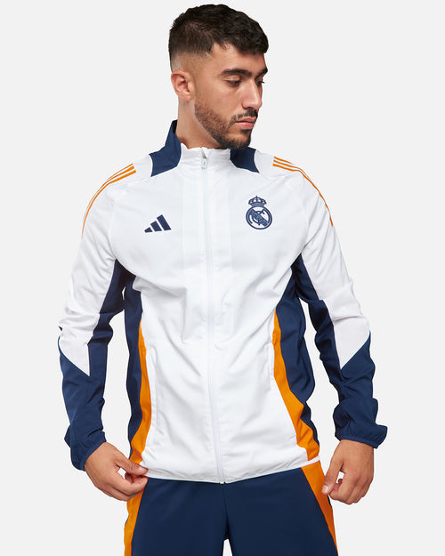 Veste de survêtement Real Madrid 2024/2025 - Blanc/Bleu/Jaune - Footkorner