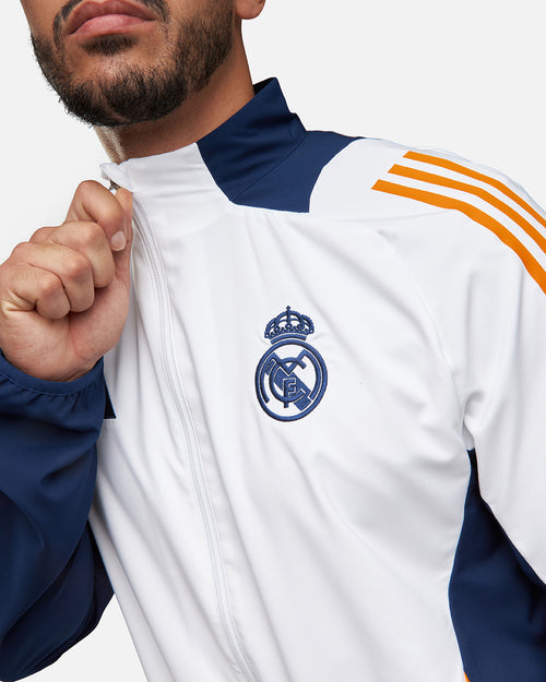 Veste de survêtement Real Madrid 2024/2025 - Blanc/Bleu/Jaune - Footkorner