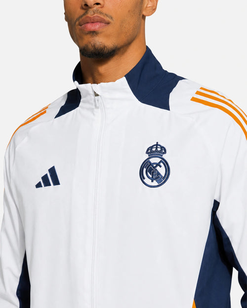 Veste de survêtement Real Madrid 2024/2025 - Blanc/Bleu/Orange - Footkorner