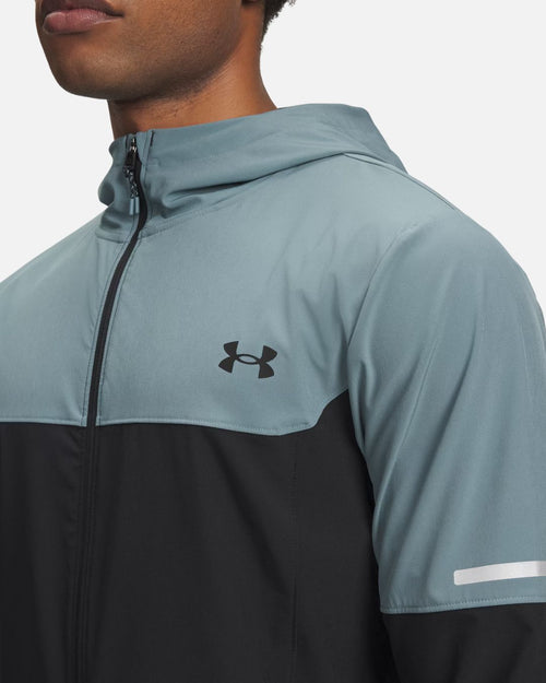Veste de survêtement Under Armour Running Tech Utility Woven - Noir/Vert - Footkorner