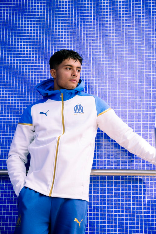 Chaqueta de entrenamiento OM 2023/2024 Blanco/Azul/Oro - Footkorner