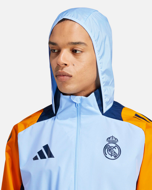 Veste Coupe-Vent Real Madrid 2024/2025 - Bleu/Jaune - Footkorner