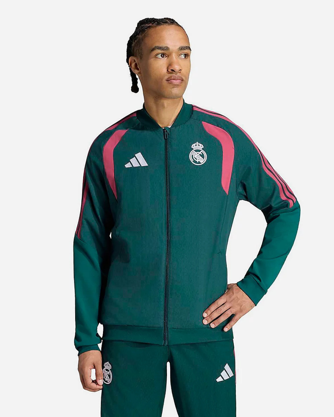 FootkornerReal Madrid 2026/2027 Training Jacket - Green/Pink